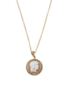 CAMEO ITALIANO Made In Italy 18kt Gold Plated Cameo Pendant Necklace